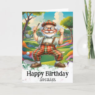 Carte De Remerciements *~* Golf AP94 Senior Funny Humour Man Birthday Car