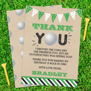 Carte De Remerciements Golf Ball N'Importe Quel Âge Anniversaire