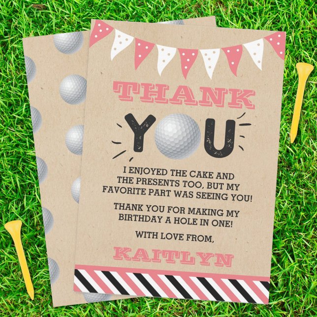 Carte De Remerciements Golf Ball N'Importe Quel Âge Anniversaire (Créateur téléchargé)