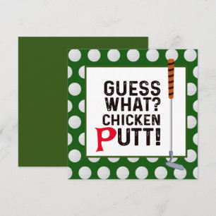Carte De Remerciements Golf Invité What Chicken Putt Drôle Salutation Gol