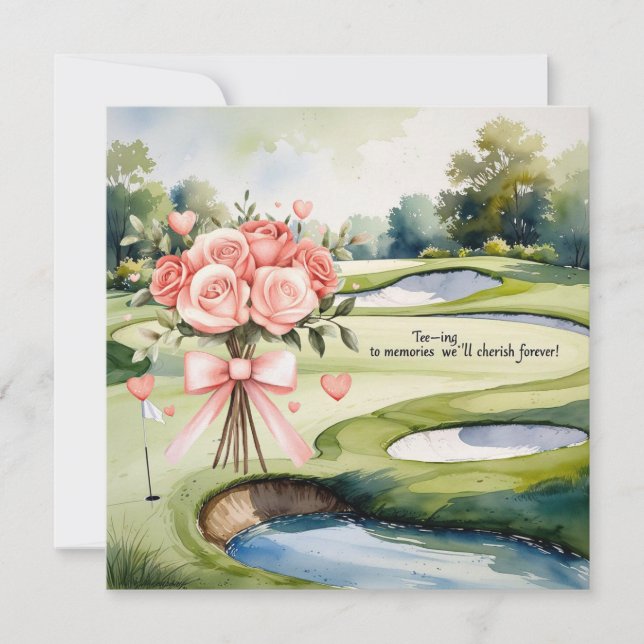 Carte De Remerciements Golf mariage pour célébrer avec nous (Devant)