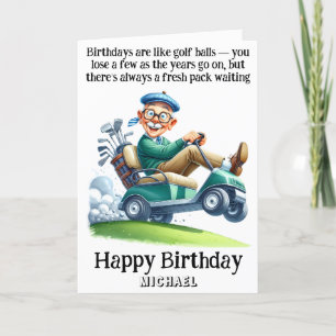 Carte De Remerciements *~* Golf Panier AP94 Humour amusant Vieux Homme Ca