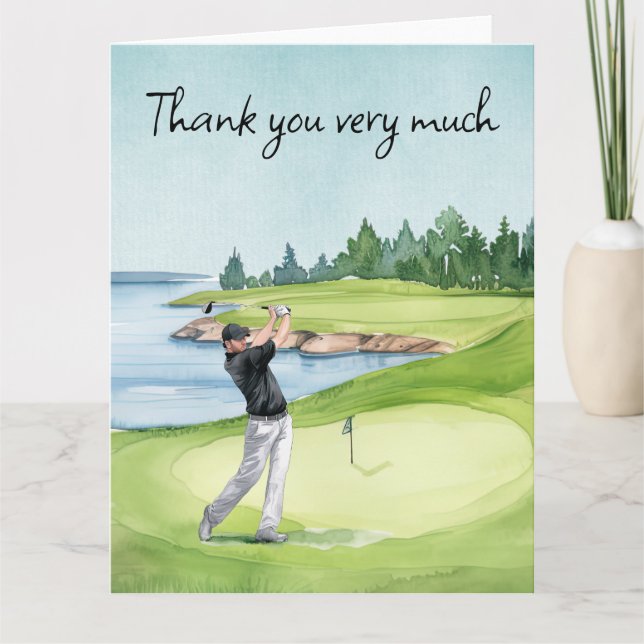 Carte De Remerciements Golf sur le terrain de golf (Devant)
