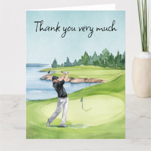 Carte De Remerciements Golf sur le terrain de golf