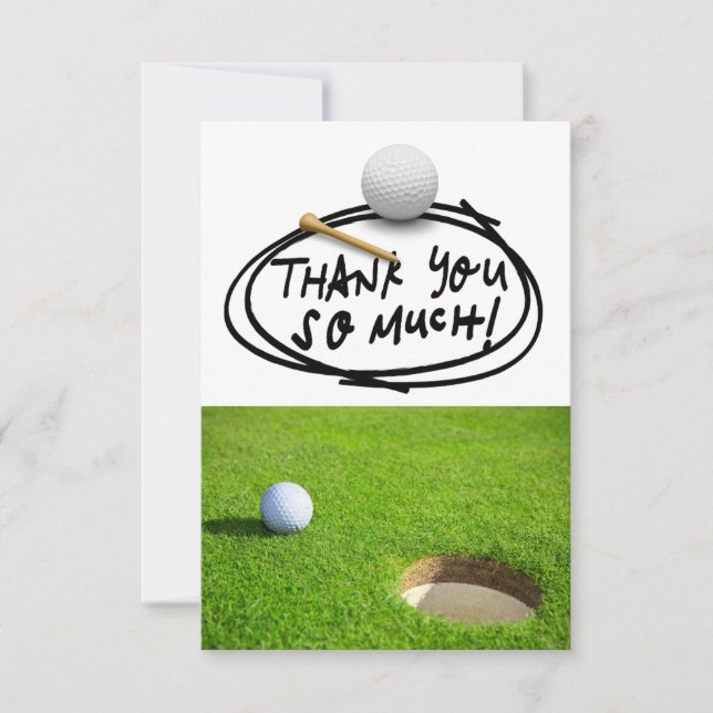 Carte De Remerciements GOLFing Green Gratitude : Parfait (Devant)