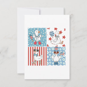 Carte De Remerciements Goose American Usa Flag Jour commémoratif 4 juille