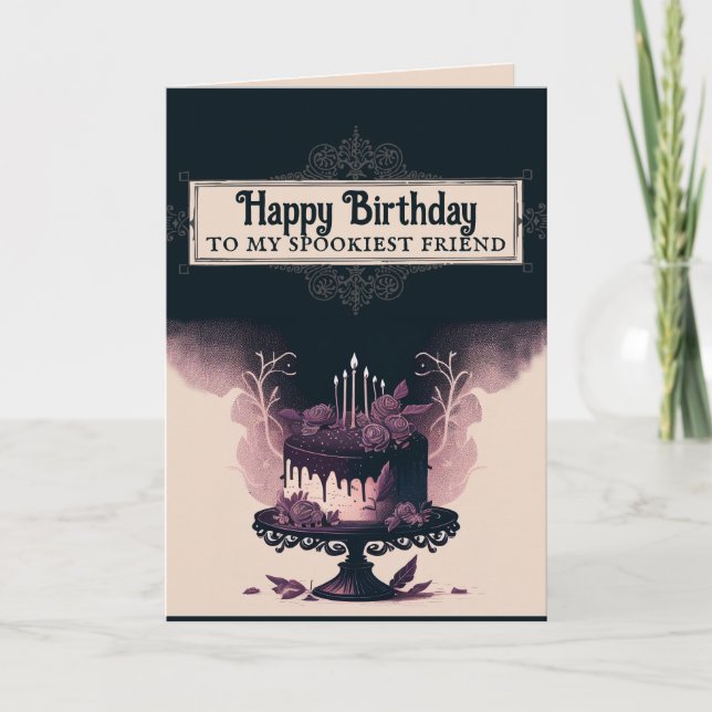 Carte De Remerciements Goth Birthday Card - Gâteau d'anniversaire Éffraya (Devant)
