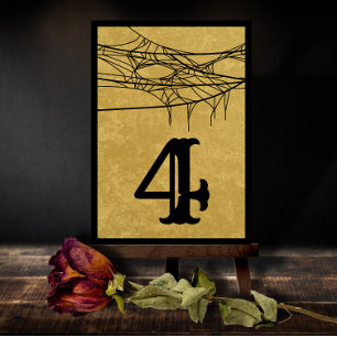 Carte De Remerciements Gothic Spider Web Halloween Wedding Table Number