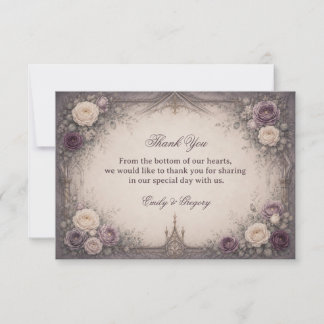 Carte De Remerciements Gothique Floral Romantique