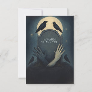 Carte De Remerciements Gothique Zombie Corbeau Mariage romantique