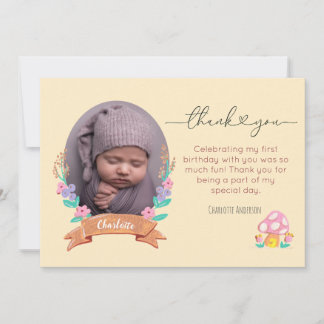 Carte De Remerciements Graceful Blossoms Floral jaune message photo