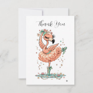 Carte De Remerciements Graceful Flamingo Ballerina in Bloom