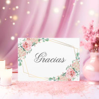 GRACIAS por venir Rose espagnol Quinceañera