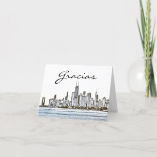 Carte De Remerciements Gracias Skyline de Chicago