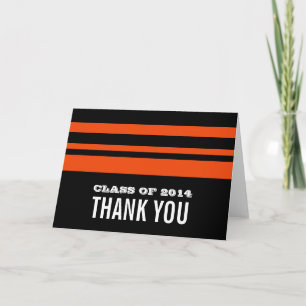 Carte de remerciements Grad Gras noir/orange