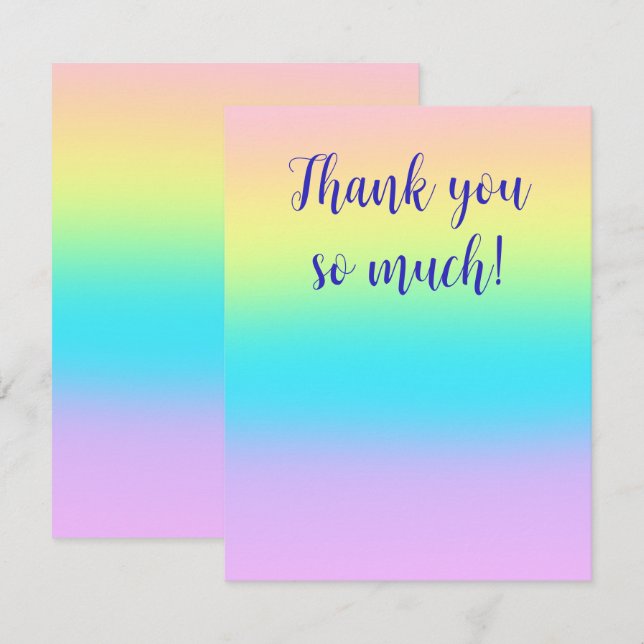 Carte De Remerciements Gradient de Gorgeous Pastel (Devant / Derrière)