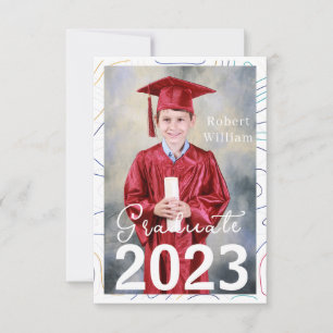 Carte De Remerciements Graduation Abstraite moderne Senior Party