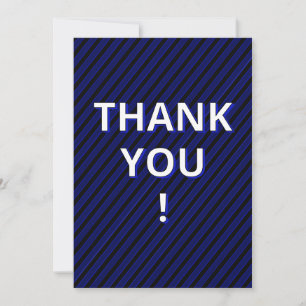 Carte De Remerciements Graduation Blue Stripes