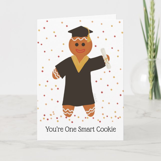 Carte De Remerciements Graduation d'hiver Smart Cookie Gingerpain (Devant)
