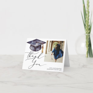 Carte De Remerciements Graduation minimaliste moderne en calligraphie