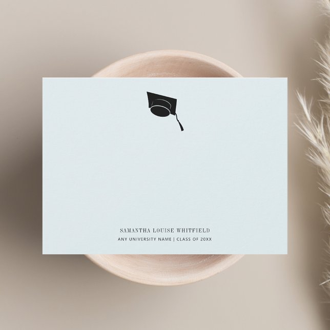 Carte De Remerciements Graduation moderne 2025 Classic Casquette (Modern Graduation 2025 Classic Grad Cap Thank You Card)