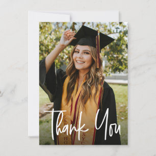 Carte De Remerciements Graduation Photo Script manuscrit moderne