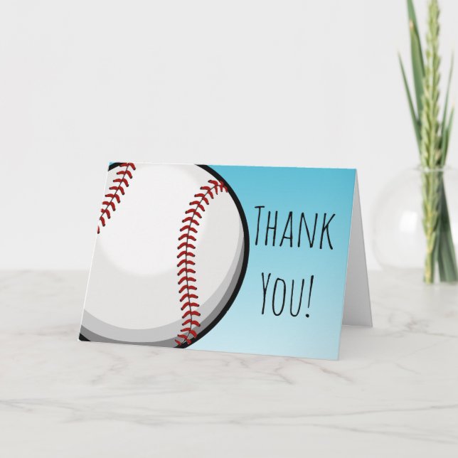 Carte De Remerciements Grand Baseball Remerciement Personnalisé (Devant)