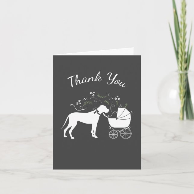 Carte De Remerciements Grand Chien Danse Baby shower Chien Chien Chien Ch (Devant)
