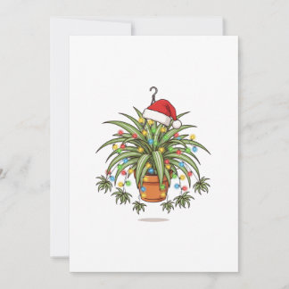 Carte De Remerciements Grand Dracaena Plante araignée Chapeau de Père Noë