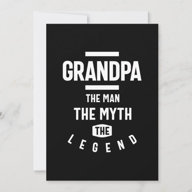 Carte De Remerciements Grand-Père L'Homme Le Mythe La Légende (Devant)