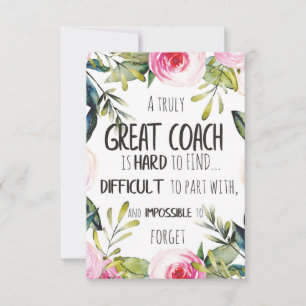 Carte De Remerciements Grande typographie de coach Décoration de bureau C