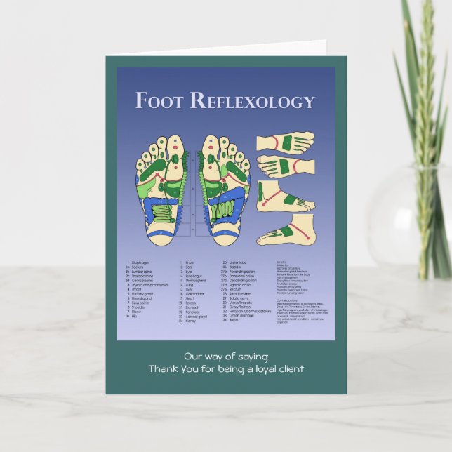 Carte De Remerciements Graphique Réflexologie (Devant)