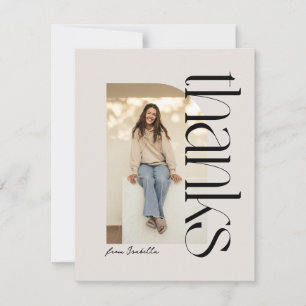 Carte De Remerciements Gras moderne une graduation photo