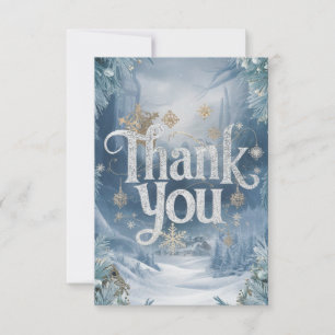 Carte De Remerciements Grateful Charming neige Joyeuses vacances