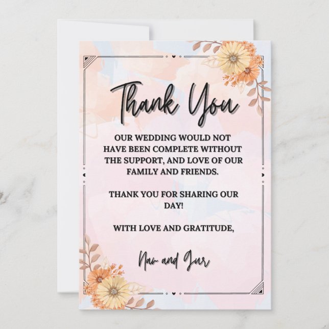 Carte De Remerciements Gratitude à chaque coup d'oeil (Devant)