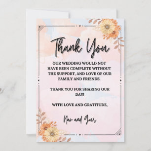 Carte De Remerciements Gratitude à chaque coup d'oeil