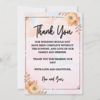 Carte De Remerciements Gratitude à chaque coup d'oeil