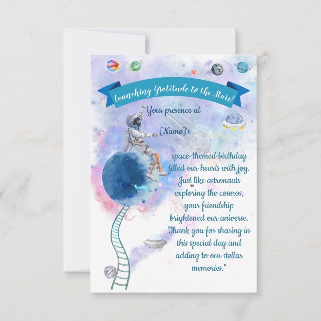 Carte De Remerciements Gratitude cosmique : au-delà des étoiles (Devant)