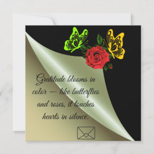 Carte De Remerciements Gratitude fleurit en couleur comme des papillons e