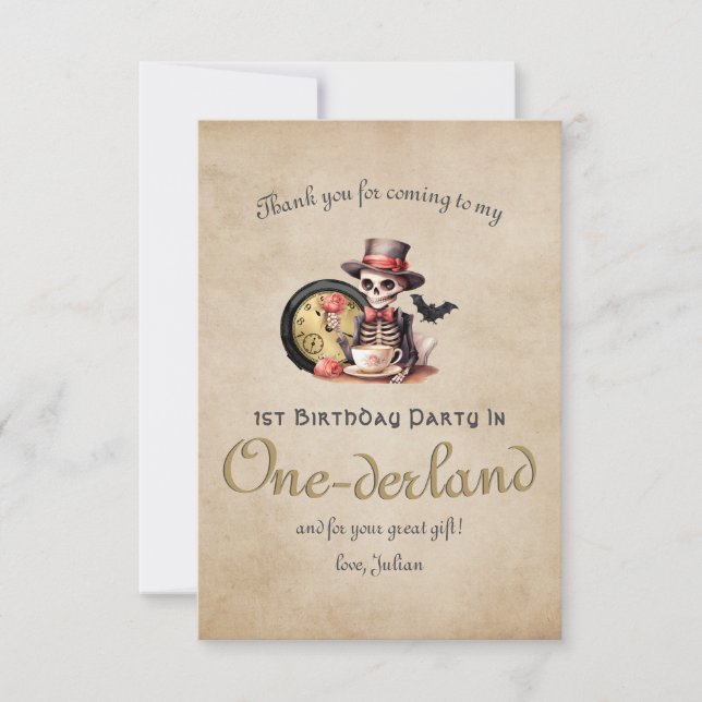 Carte De Remerciements Grave erreur gothique squelette Halloween Baby Ann (Devant)