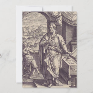 Carte De Remerciements Gravure de saint Matthieu, inspiration divine