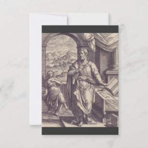 Carte De Remerciements Gravure de Saint Matthieu, Inspiration Divine