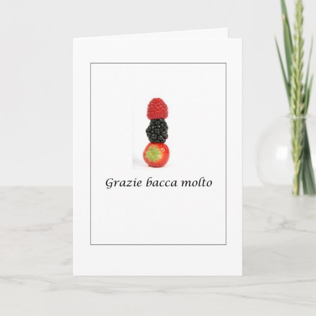 Carte De Remerciements Grazie Thank You en Italie (Devant)