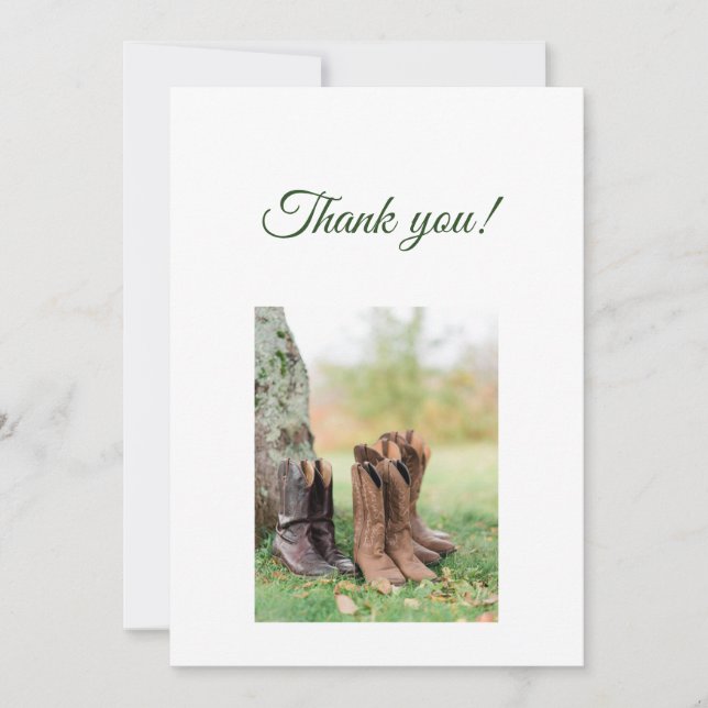 Carte De Remerciements Green Branches Flat Thank You Card (Devant)