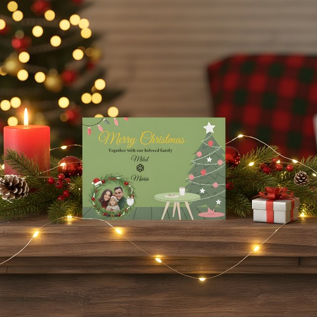 Carte De Remerciements Green Christmas Tree Photo Thank You Card | Holida (Créateur téléchargé)