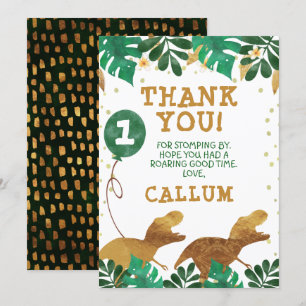 Carte de remerciements Green Faux Gold Foil