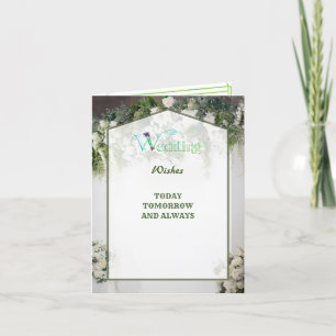 Carte De Remerciements Green Floral Mariage Salutations de souhaits de fé