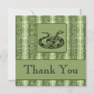 Carte De Remerciements Green Snakeskin Professionnel