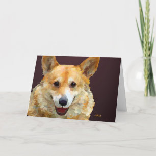 Carte De Remerciements Grilles "Jazz" Welsh Corgi Pour Fido