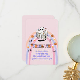 Carte De Remerciements Groovy Ghost Trick or Treat Halloween Anniversaire